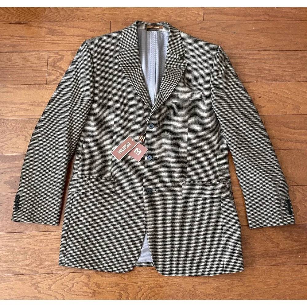 Michael Kors Men's Brown Wool Cashmere Tan Sport Coat‎ Jacket Size 42L New! $250